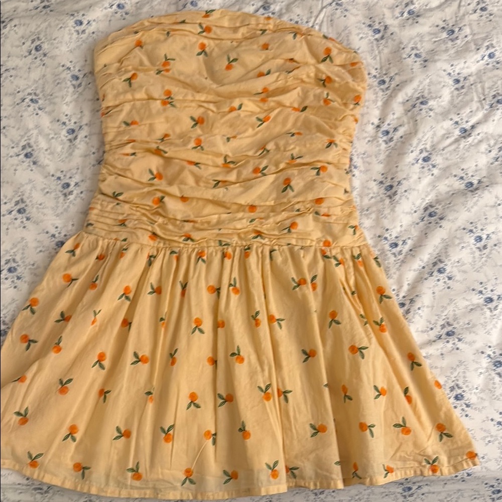 Chic Orange Embroidered Mini Dress
